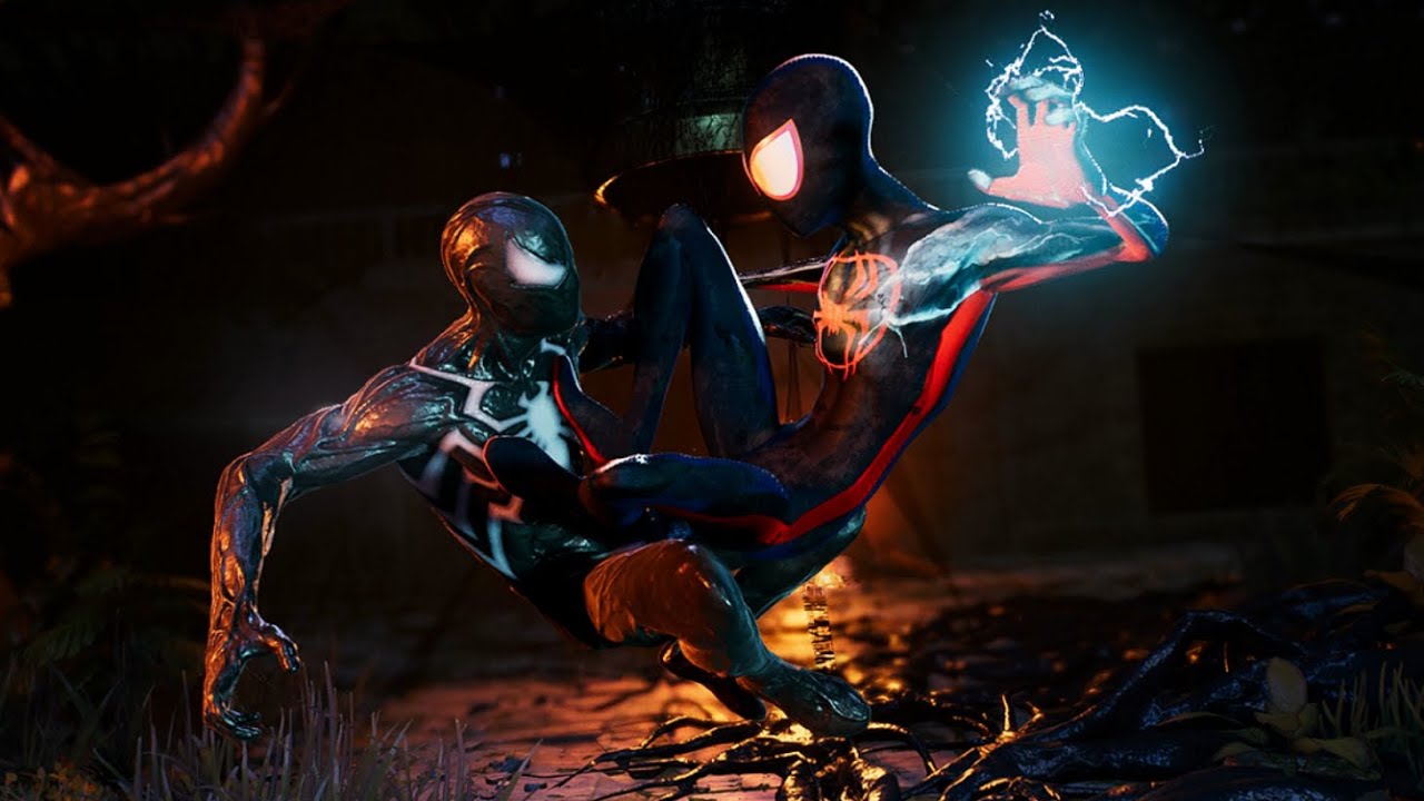 Miles Morales Fights Symbiote Infected Peter (Across the Spider-Verse Suit) - Marvel's Spider-Man 2