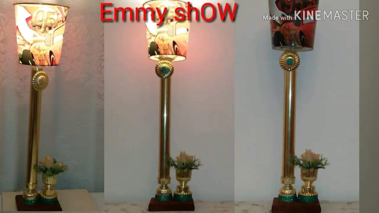 ماسورة ستارة اباجورة Lampshade by using curtain  pipe💡#handcraft #recycling