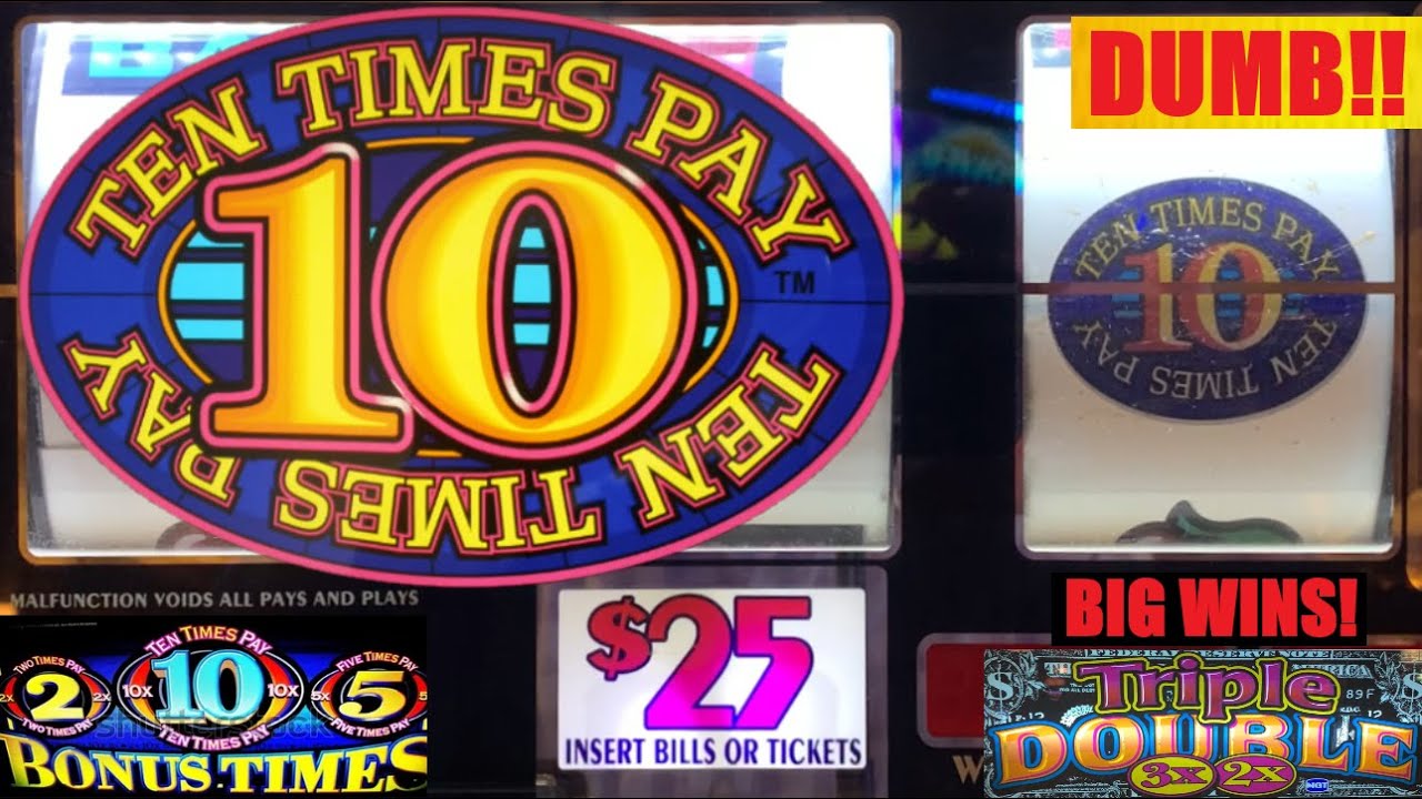 Did the dumbest thing I could do in a casino! Big wins on 5 Reel Triple Double slots! 10 Times Pay! 