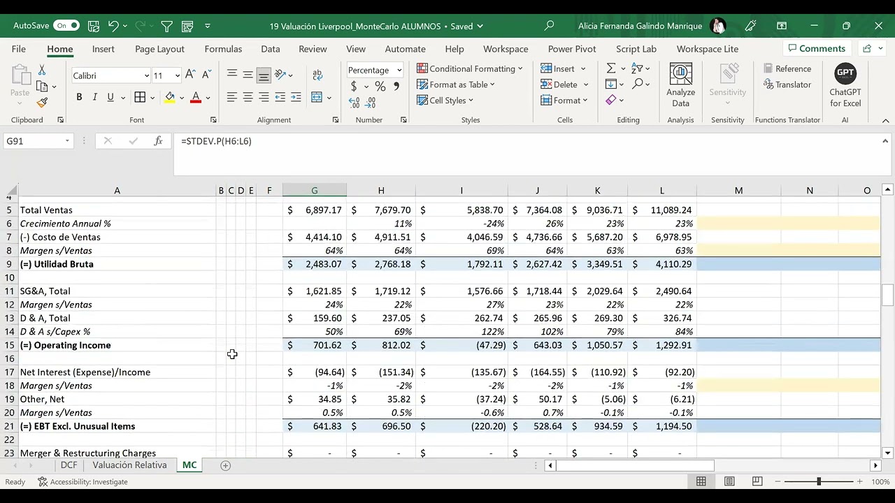 Clase de Valuación MonteCarlo.
