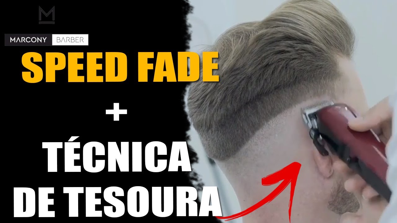 Corte Degrade em 5 minutos - Speed Fade -  + Técnica de tesoura. Marcony Barber