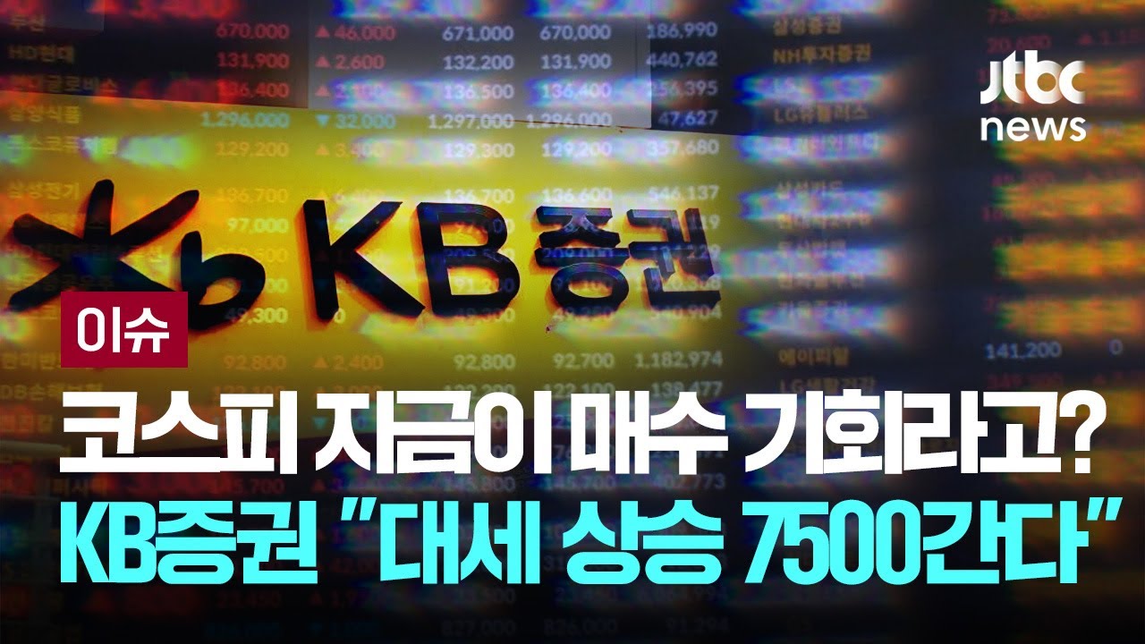 KB증권 &ldquo;코스피 7500까지 간다&rdquo;&hellip;코스피 조정은 일시적 &lsquo;쉼표&rsquo; [이슈PLAY] / JTBC News