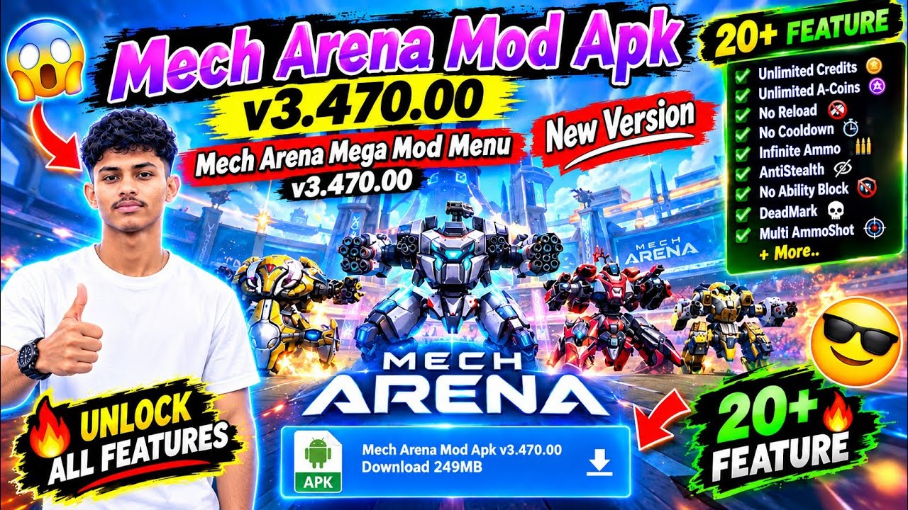 Mech Arena Mod APK v3.470.00 | New Mega Mod Menu & 20+ Features 🔥 | Latest Version