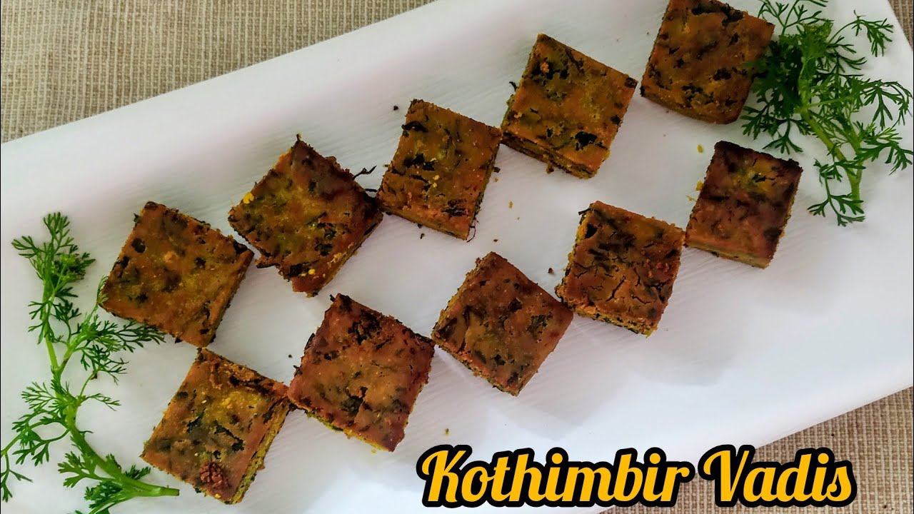 Kothimbir Vadis/Coriander leaves Vadis/Crispy Kothimbir Vadis/Maharashtrian snack