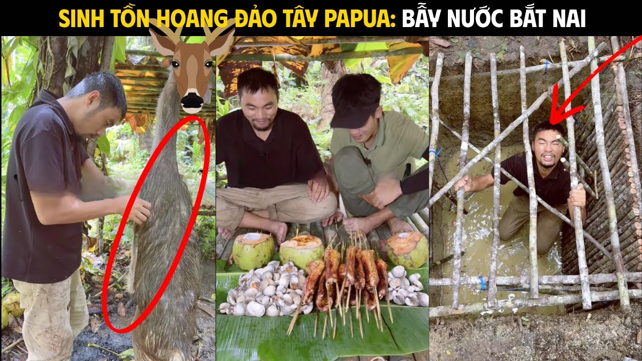 PHẦN 11 | THỬ THÁCH SINH TỒN TRÊN HOANG ĐẢO TÂY PAPUA: BẪY NƯỚC BẮT NAI, ĐÊM LẶN SĂN BẠCH TUỘC!