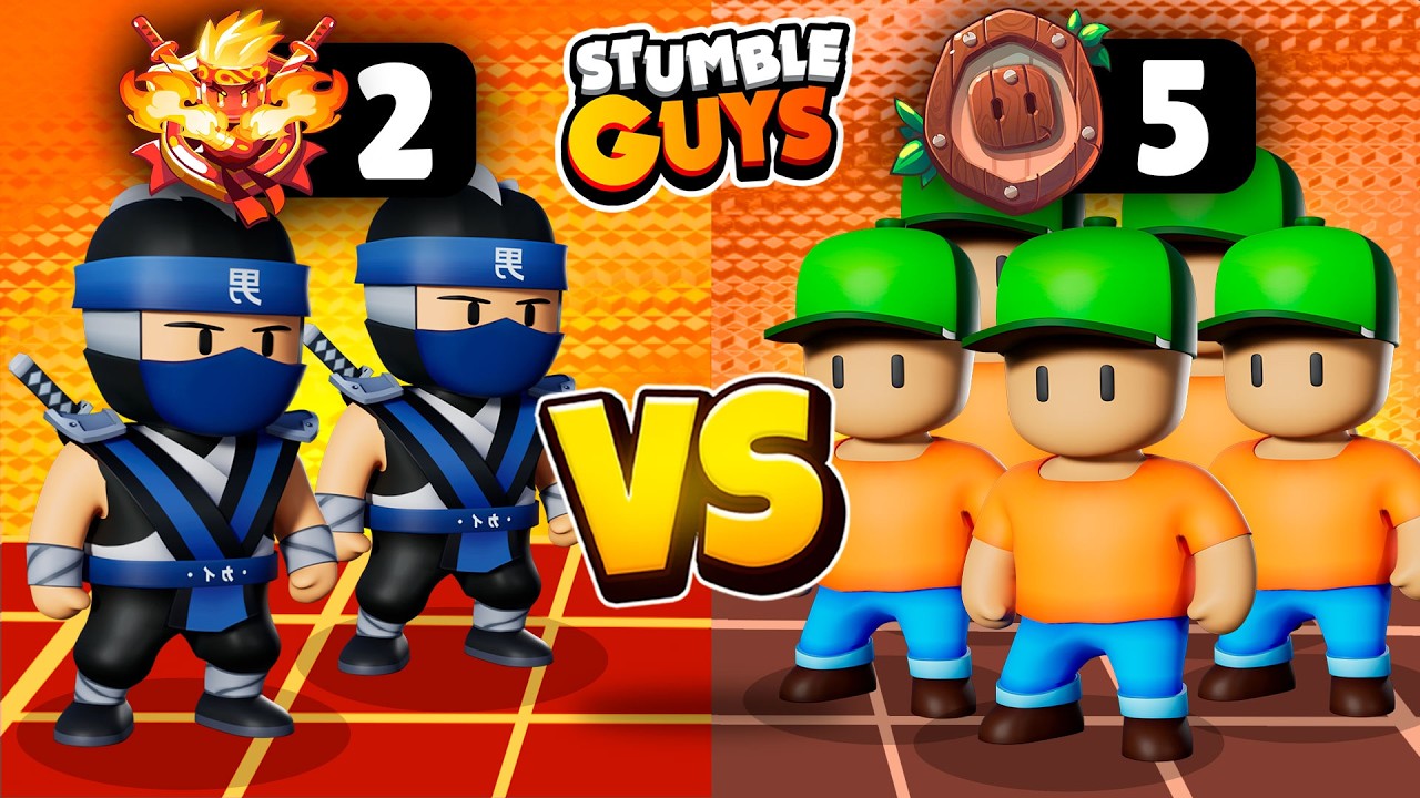 Смогут ли 2 чемпиона победить 5 Вудсов в Stumble Guys?