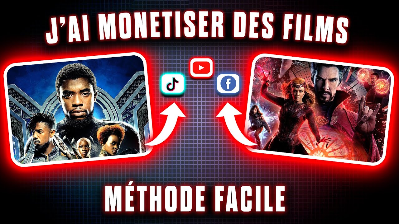 J'ai Monétisé des Films sur YouTube, Facebook et Tiktok / copier coller des films