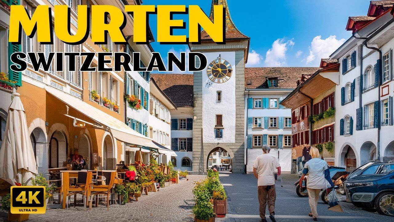 Spring in Murten, Switzerland 🇨🇭 walking tour 4K