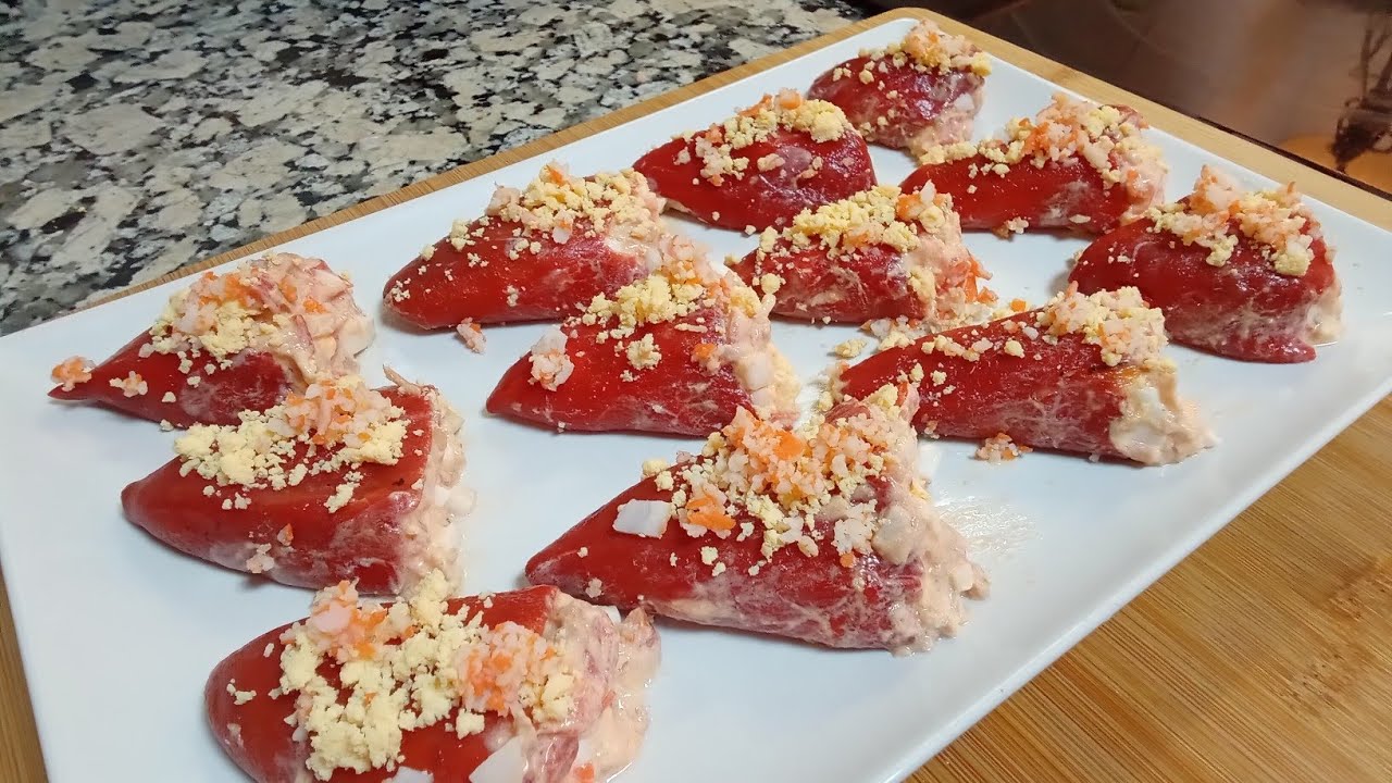 Los PIMIENTOS rellenos DEL PIQUILLO más deliciosos que comerás😋receta paso a paso muy fácil de hacer