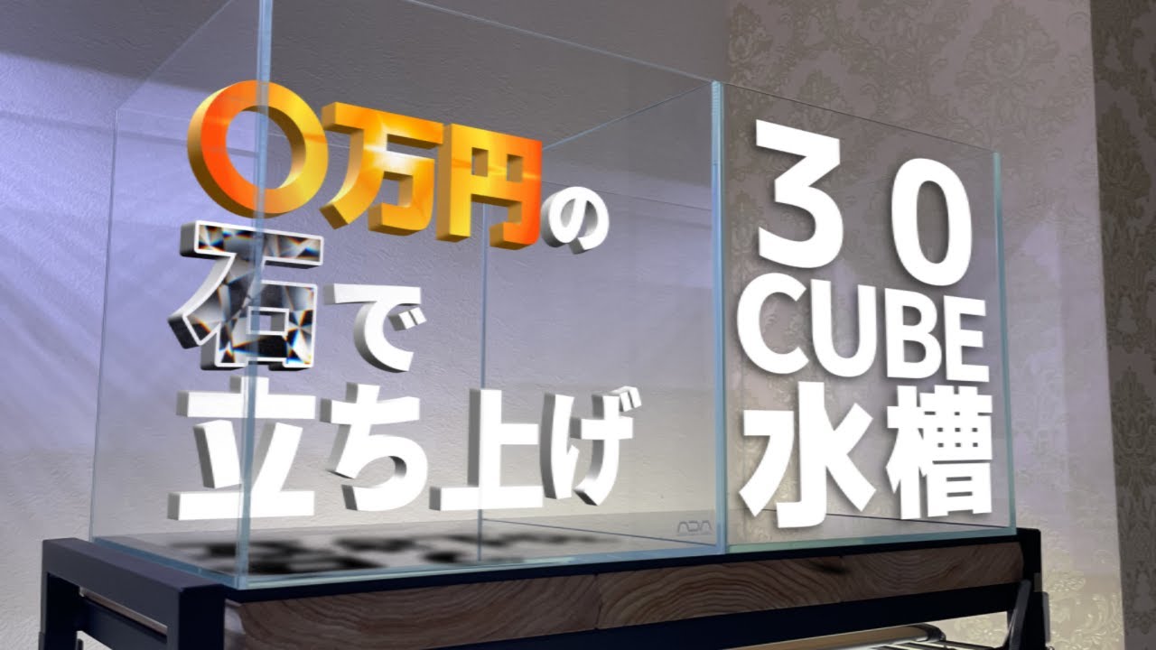 高級石材で３０キューブ水槽立ち上げ！GEXF1で作る底面内部ろ過フィルター/アクアリウム/八海石/ネイチャーアクアリウム