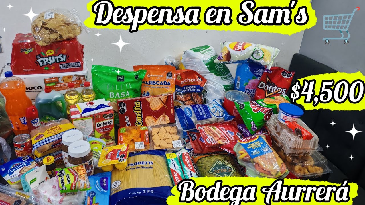 Despensa en Sam's y bodega Aurrerá🛒$4,500💰