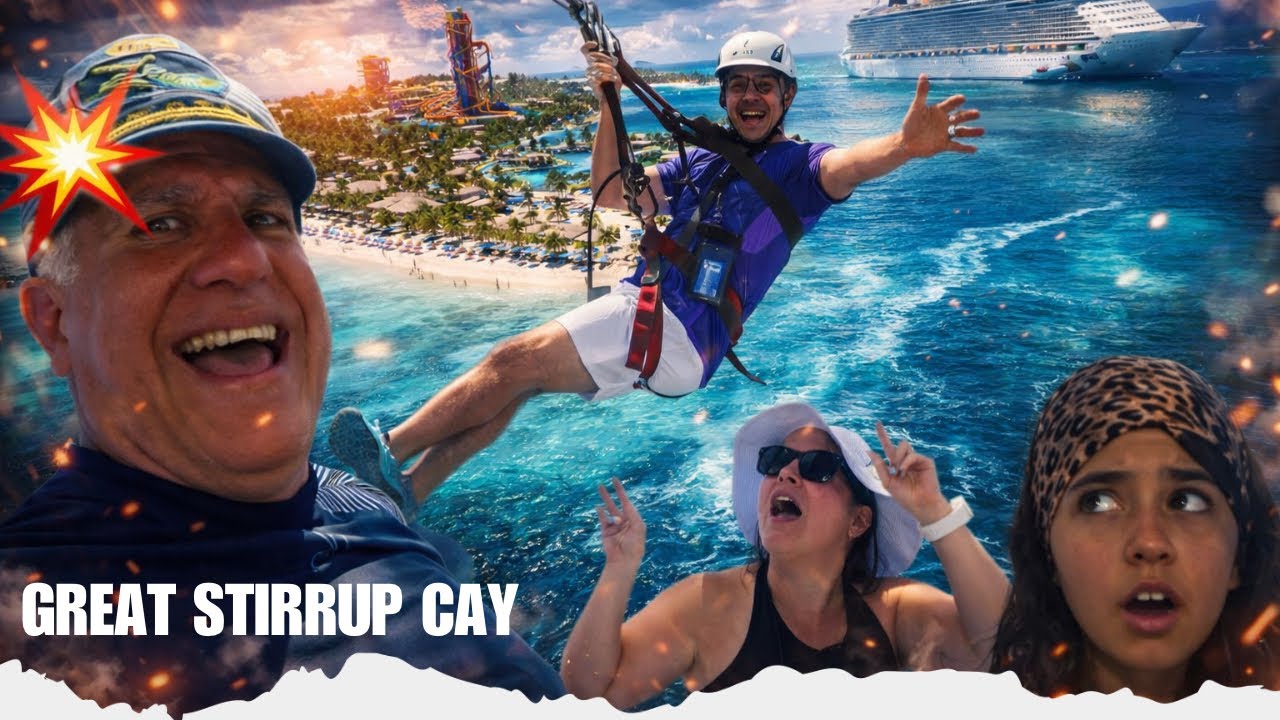 ¡Tirolesa sobre el paraíso ! 🌊 Nuestra aventura en Great Stirrup Cay