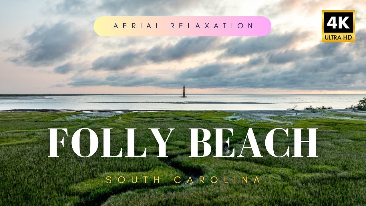 Escape to Folly Beach: Aerial Relaxation in 4K Ultra HD