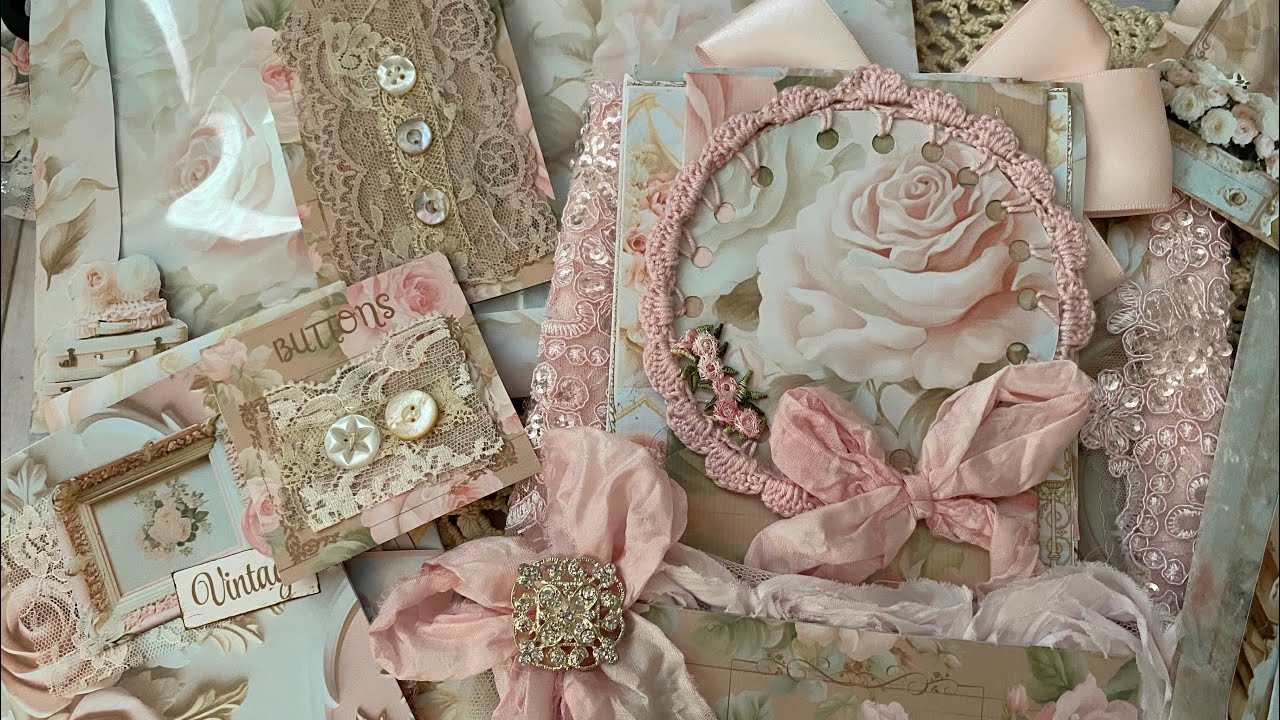 🎀Button cards,lace samplers ,journal ephemera inspiration ​ #junkjournal @OohLaLaVintageTreasures 🎀