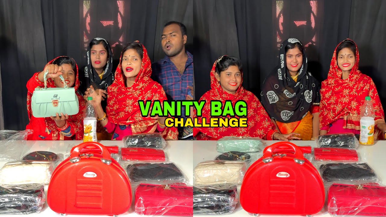 Vanity Bag And Money Purse Bottle Flip Game With Family #vanity #challenge #funny