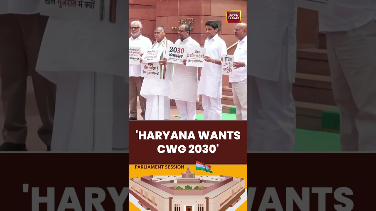 &lsquo;Bring CWG 2030 to Haryana&rsquo;: Congress MPs Protest at Parliament&rsquo;s Makar Dwar
