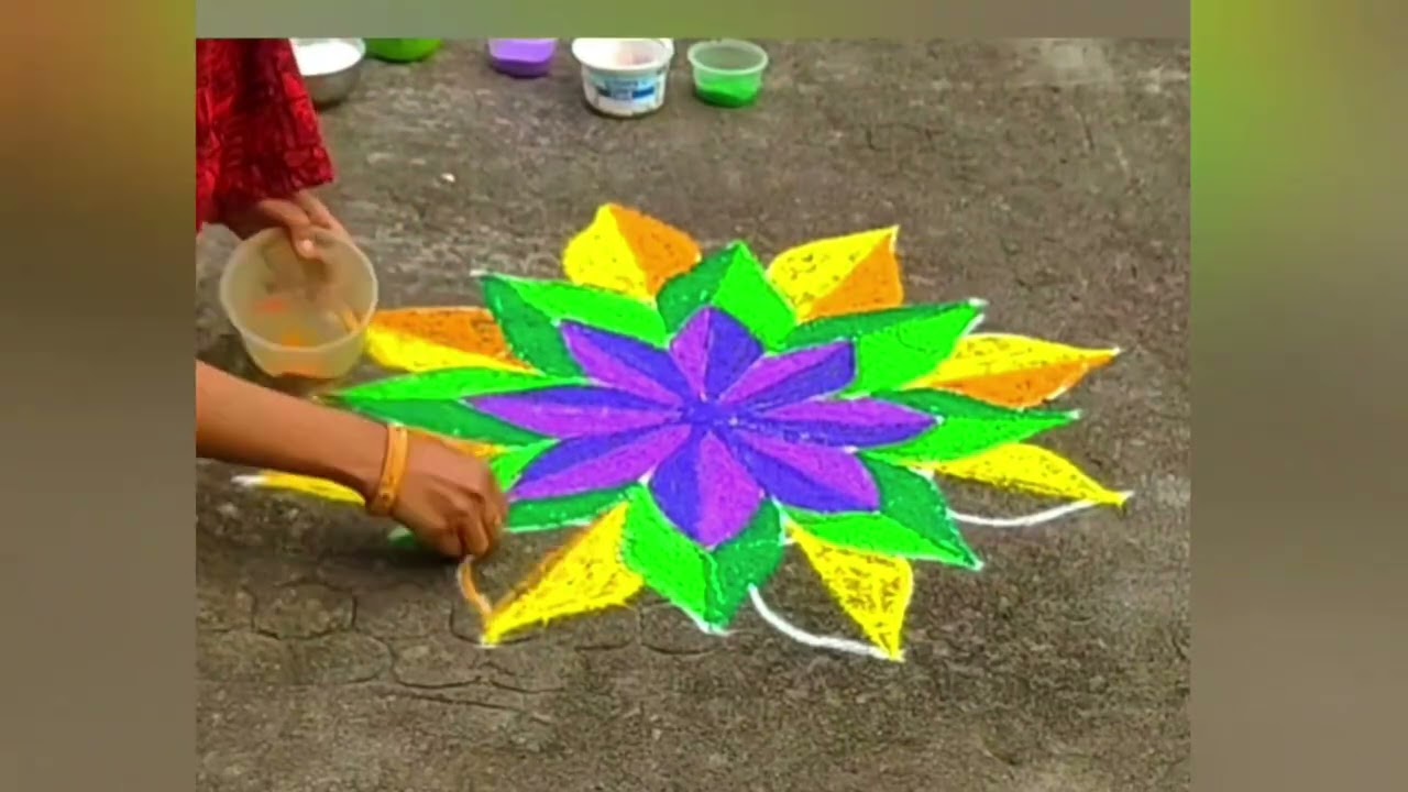 Pongal special easy rangoli design,3d kolam 