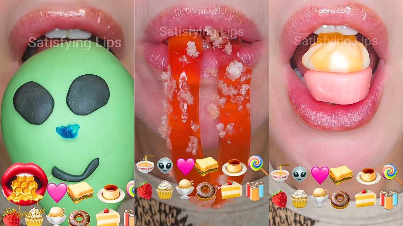 MOST POPULAR! ASMR Satisfying  Eating Emoji Food Challenge