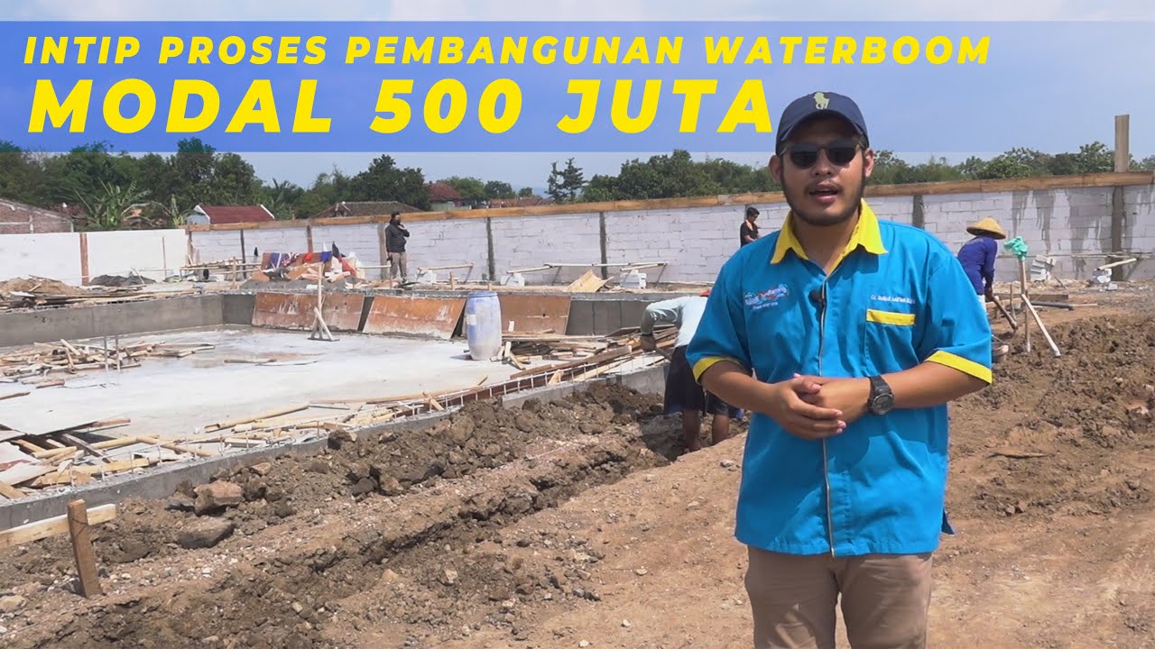 Melihat Proses Pembuatan Kolam Renang Waterboom Modal 500jt Cocok Untuk Usaha di Desa!