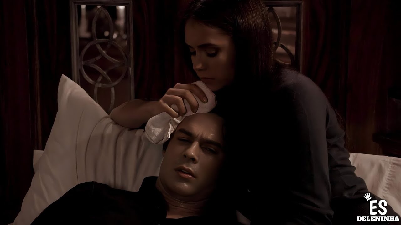 Damon and Elena comforting each other - scenes Delena