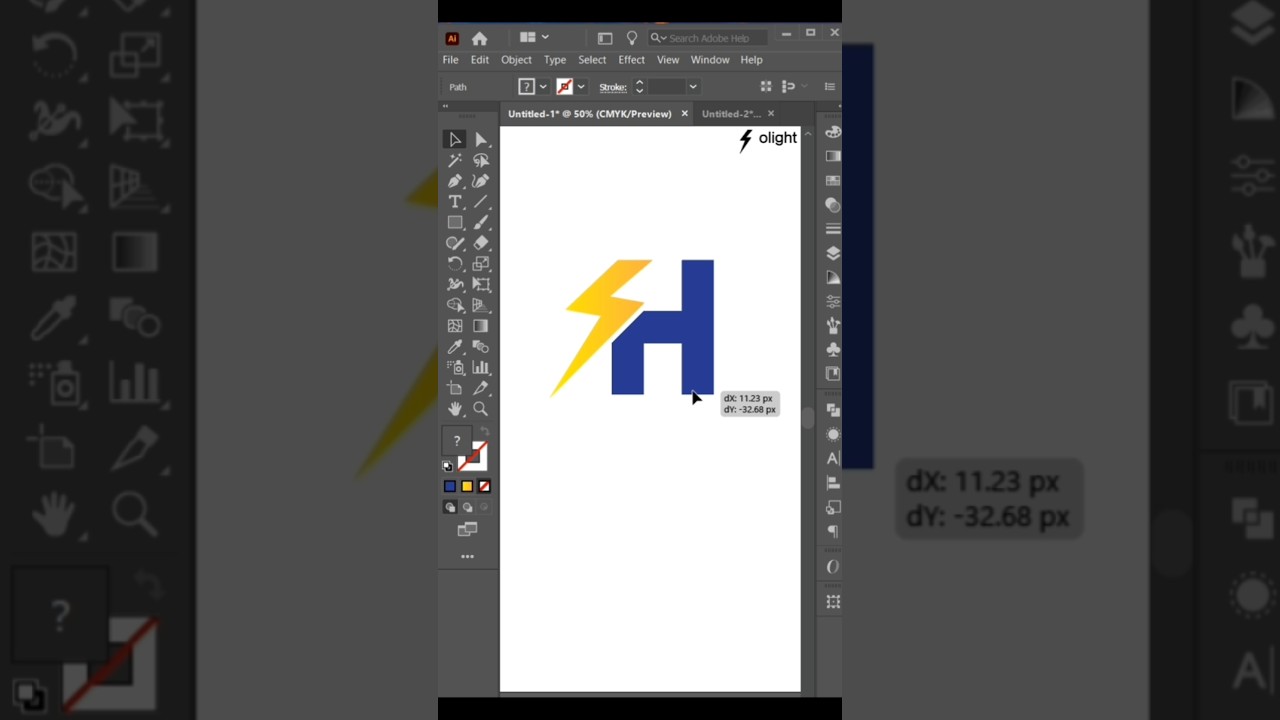 H letter logo design in illustrator #design #logo #minimal
