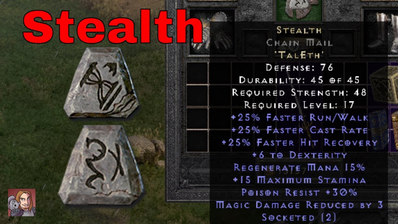 Diablo II Resurrected Rune Words - Stealth (Tal Eth)