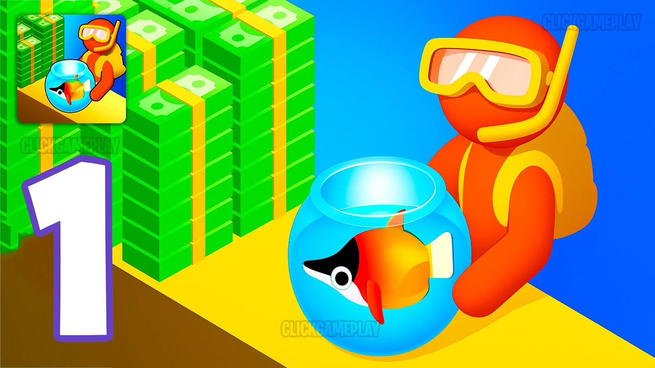 Aquarium Land - Fishbowl World Gameplay Walkthrough Part 1 - Tutorial Collect Fishes (Android,iOS)