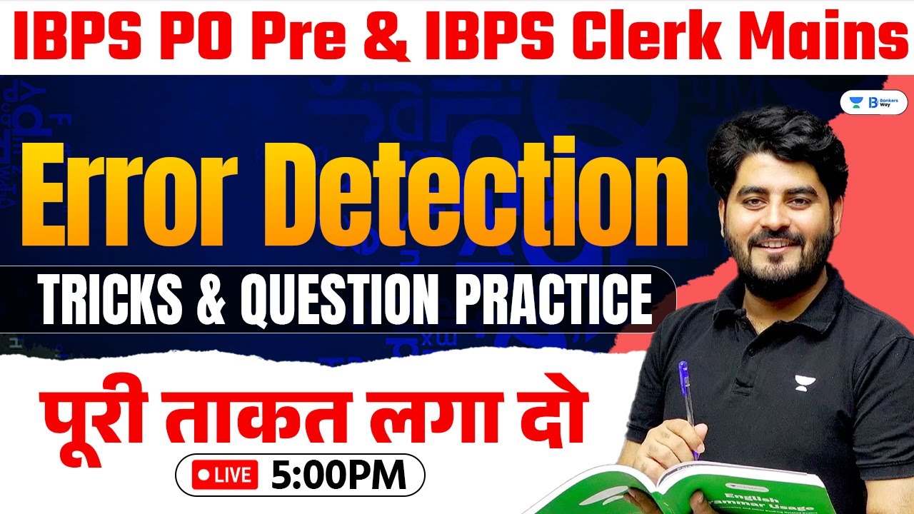 Error Detection Questions Practice For IBPS PO Pre & IBPS Clerk Mains | SBI PO/Clerk | By Vishal Sir