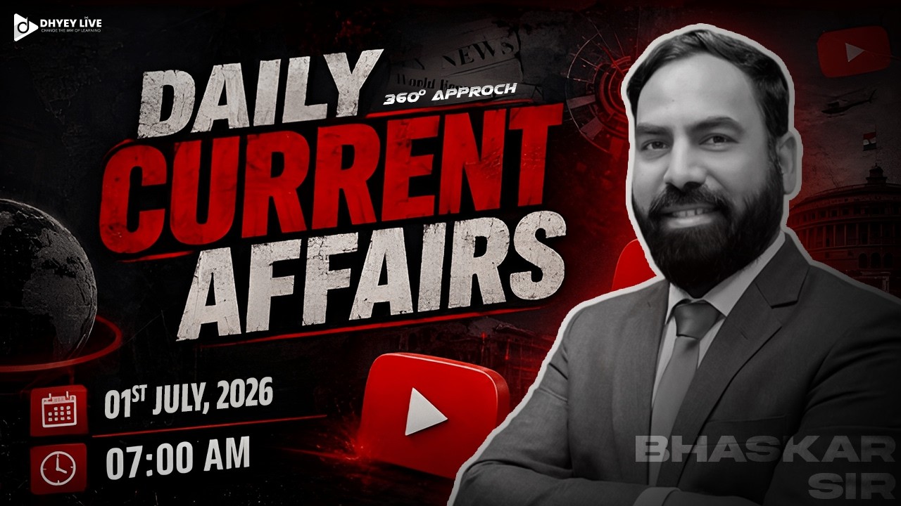 1 JULY 2026 l Daily Current Affairs in Gujarati by Dhyey live l with Rajesh Bhaskar Sir |