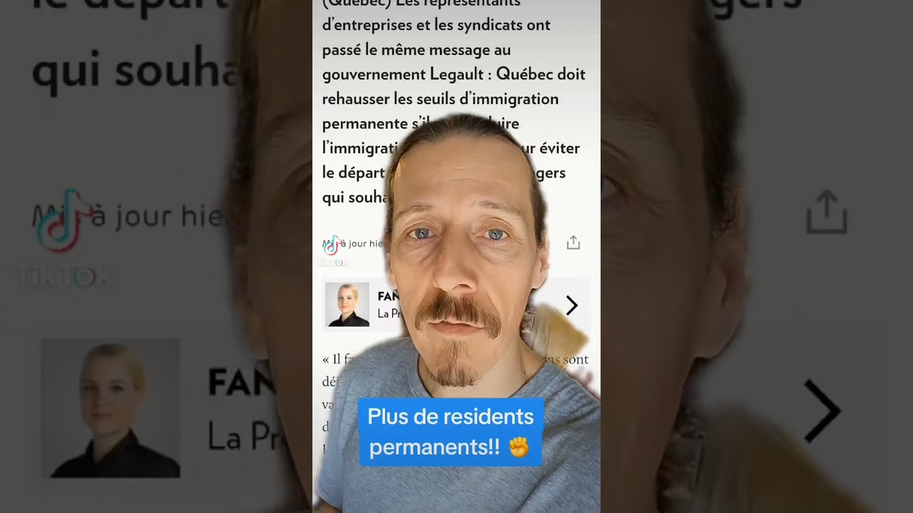 PLUS DE R&Eacute;SIDENTS PERMANENTS 📈 AU QU&Eacute;BEC!! ⚜️#quebec #immigrationquebec #canada