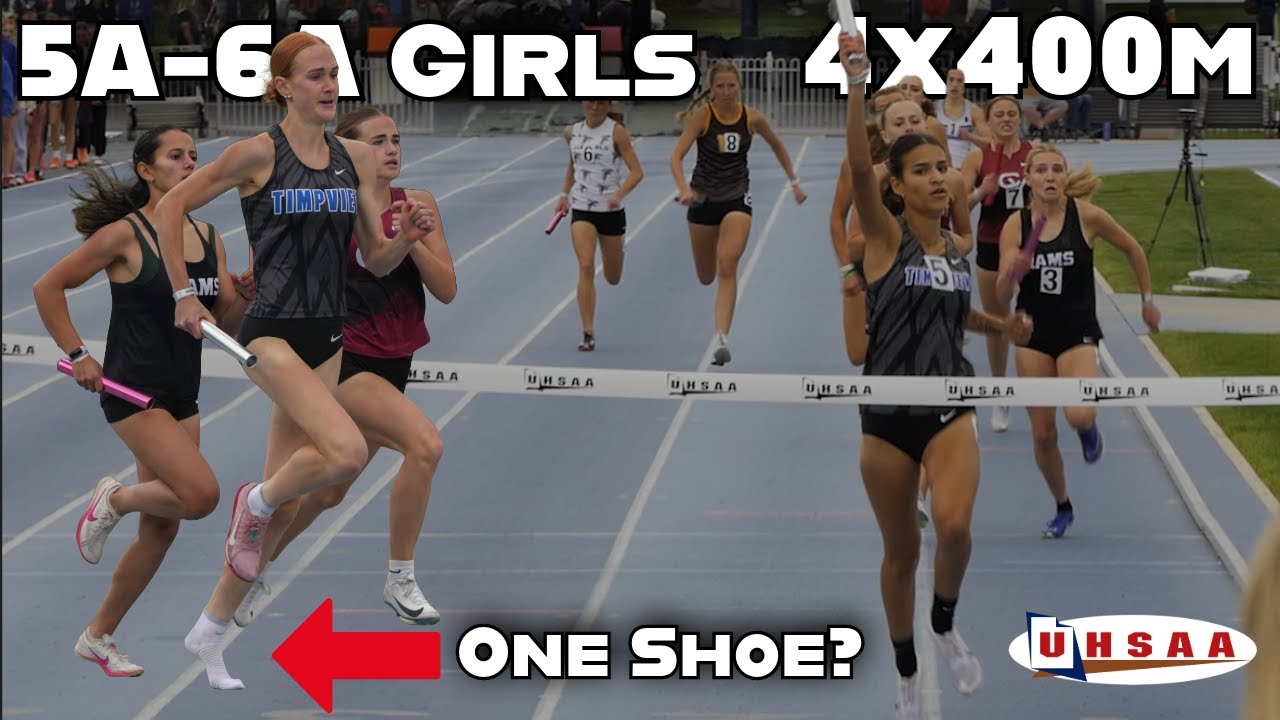 UHSAA 4x400m | Jane Hedengren Loses Shoe | Lily Alder Anchors