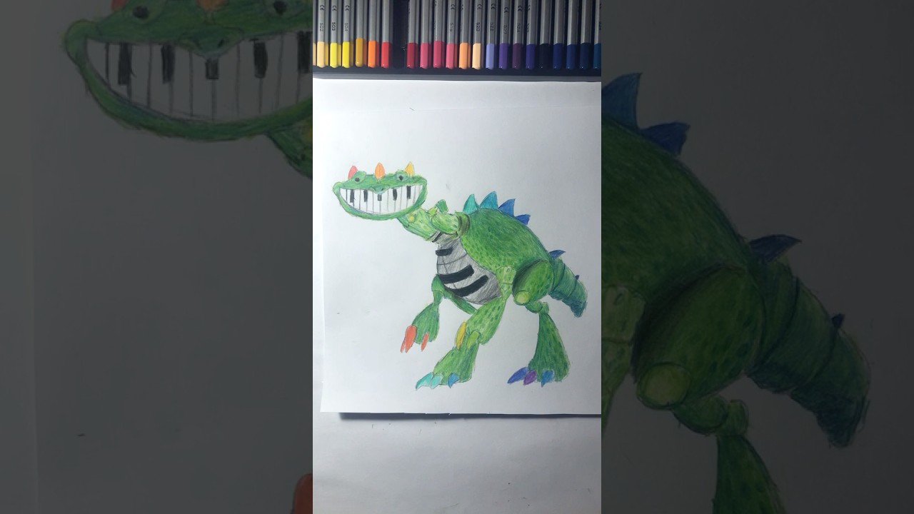 Drawing pianosaurus from poppy playtime #art #drawing #poppyplaytime #pianosaurus