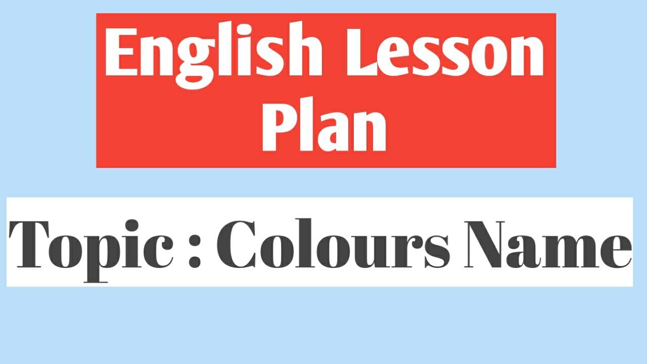 E. V. S lesson Plan||  Colours Name🌈|| L. K. G, U. K. G,  Nursery