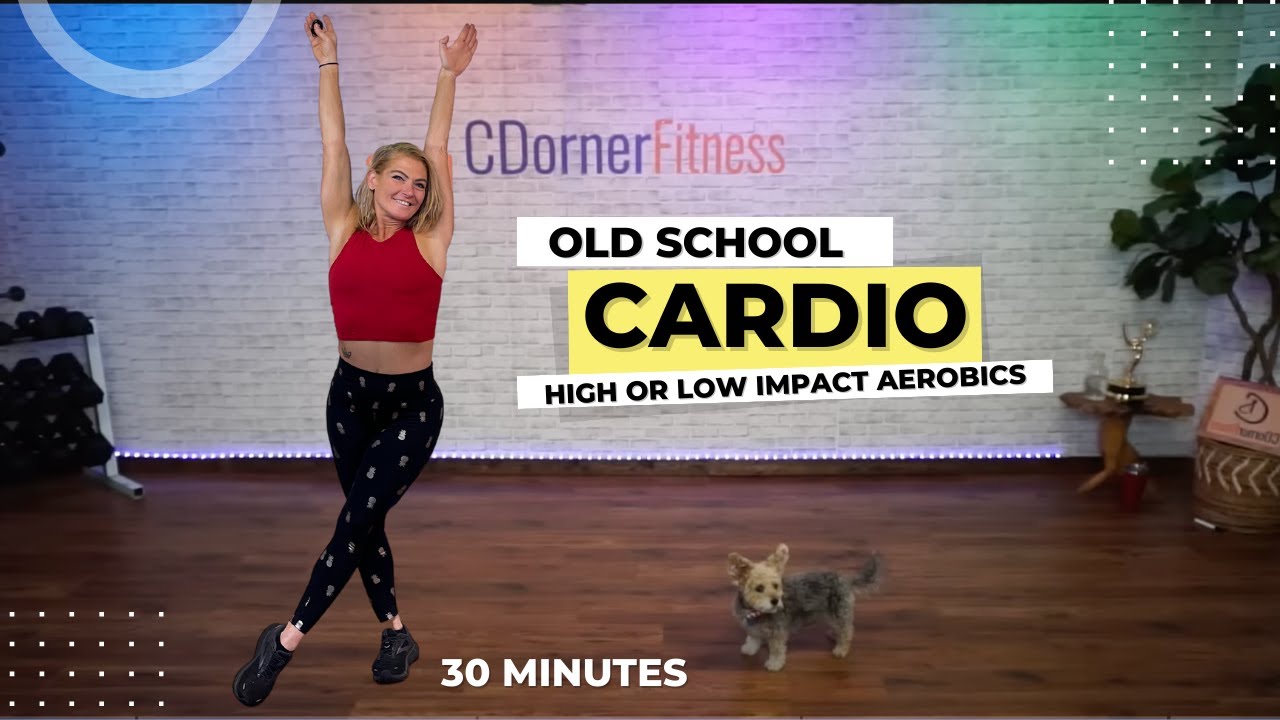 30 Min Old School Cardio Aerobics Party! High or Low Impact Workout