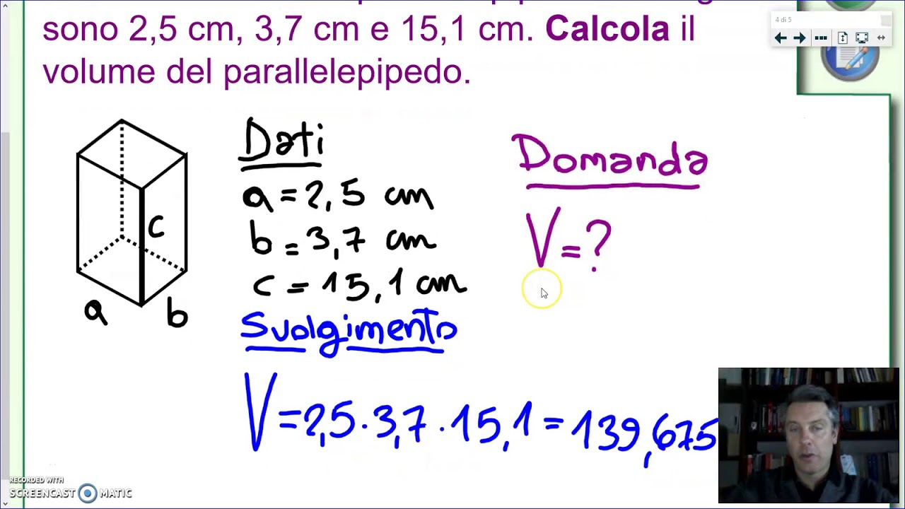 Il volume del parallelepipedo rettangolo - Geometria 3