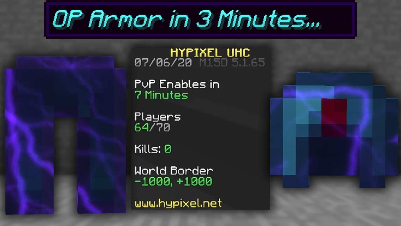 Создание OP-брони за 3 минуты в Hypixel UHC...