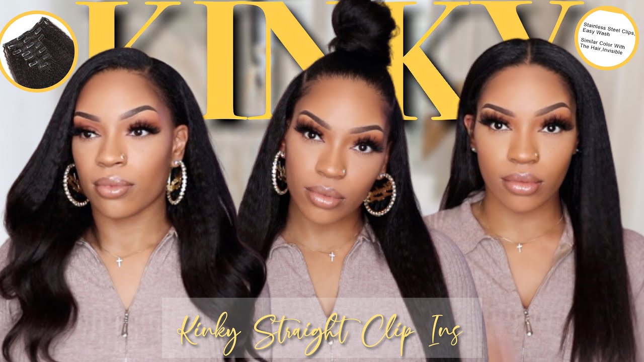 AMAZON KINKY STRAIGHT CLIP IN EXTENSIONS |  3 WAYS TO STYLE CLIP INS