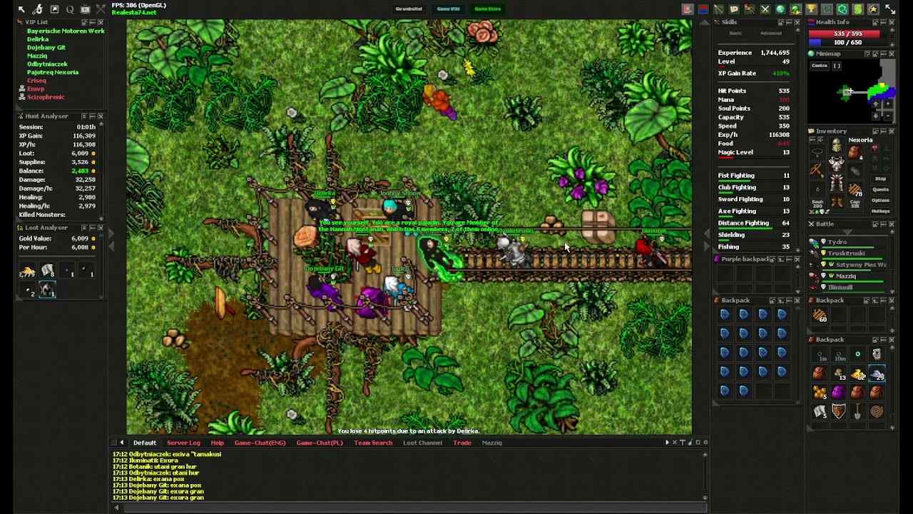 Tibia (( Realesta )) Nexoria Tibia 7.4 pierwsza akcja ^^ 70+ RP DED