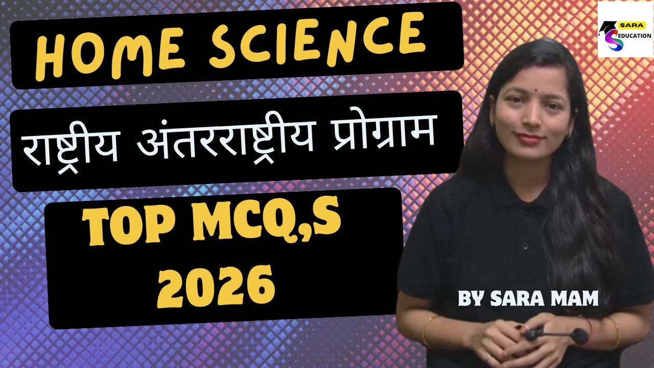 National & International Programs | Home Science TGT PGT RPSC BPSC 2026 | Top Questions / sara mam