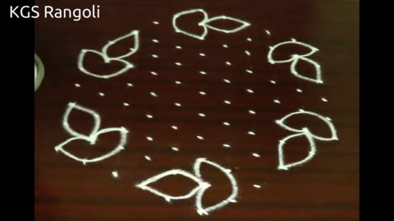 Simple rangoli 11X6 dots | Easy rangoli design | New Apartment Daily kolam | KGS Rangoli designs