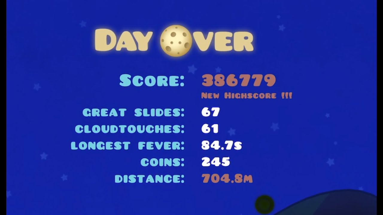 Tiny Wings Former World Record (386779 Score, 704.8m Distance)