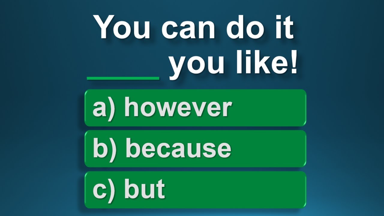 Conjunctions | English Vocabulary Test