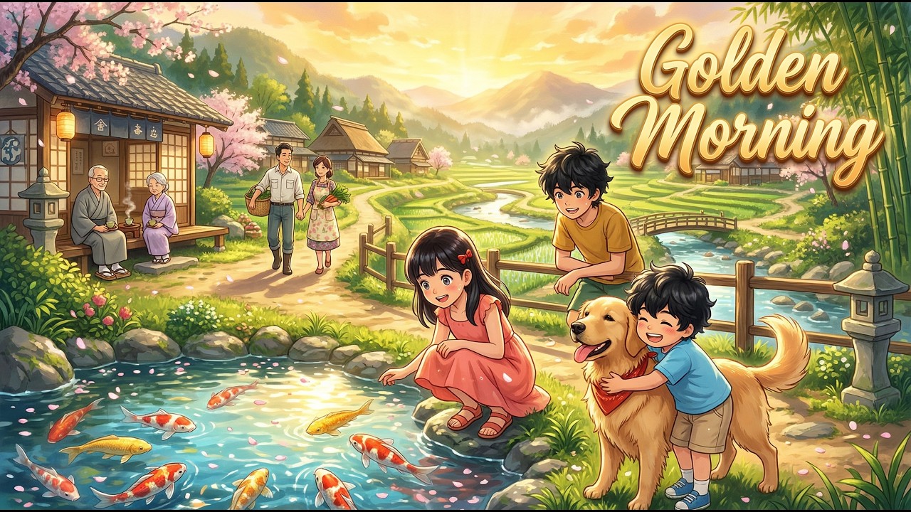 Golden Morning in a Peaceful Village 🌾 | Relaxing Countryside ASMR | Anime Ambience