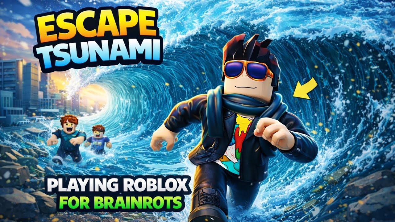 Playing Roblox Escape Tsunami for brainrots 