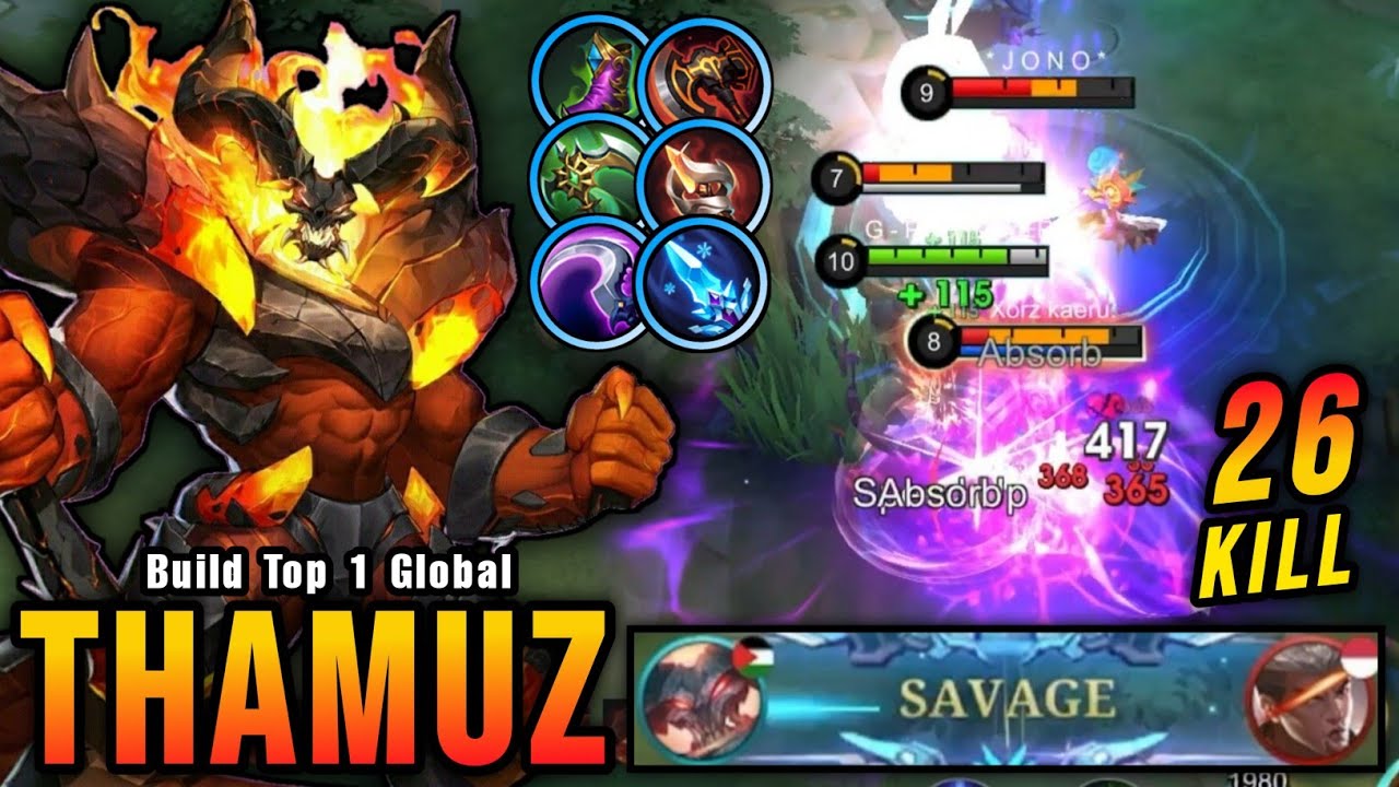 SAVAGE + 26 Kills!! Hybrid Mage Build Thamuz is Back to Meta!! - Build Top 1 Global Thamuz ~ MLBB