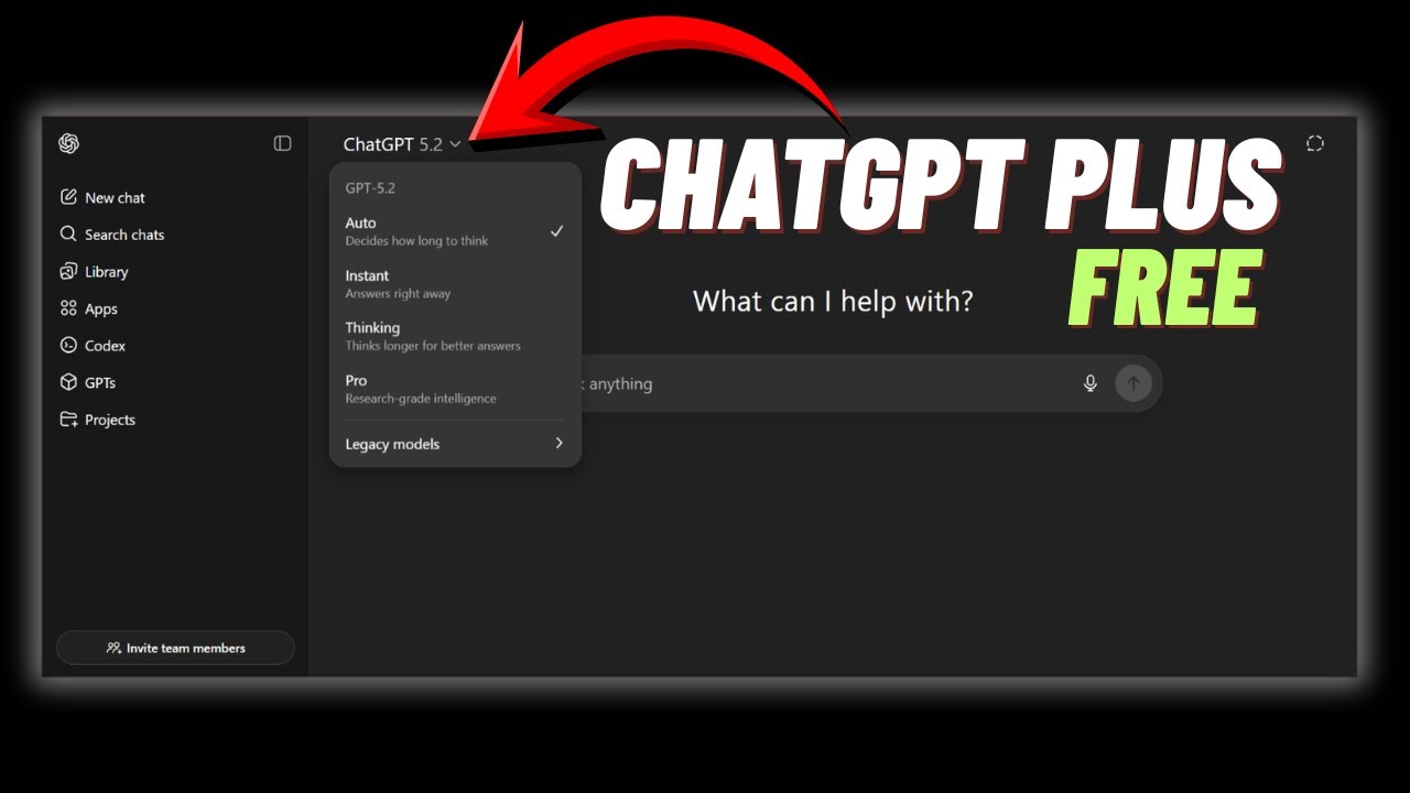ChatGPT Plus &mdash; бесплатная пожизненная подписка? 🤯 Обновленное руководство 2026 года