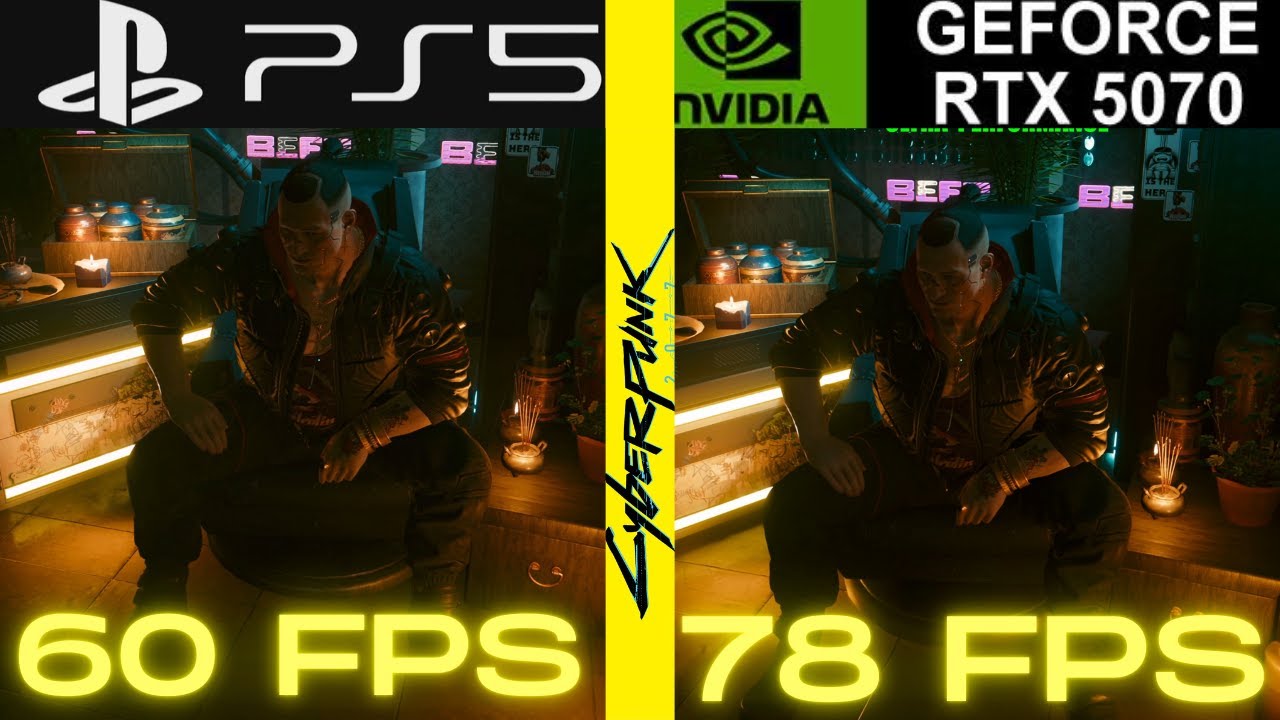 RTX 5070 PC vs PS5 Cyberpunk 2077 GRAPHIC & FPS COMPARISON