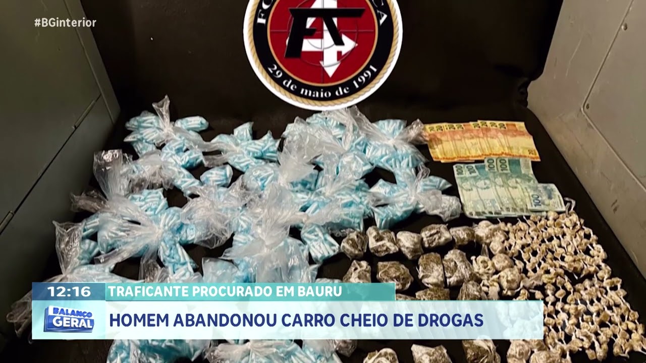Traficante procurado em Bauru: homem abandonou carro cheio de drogas