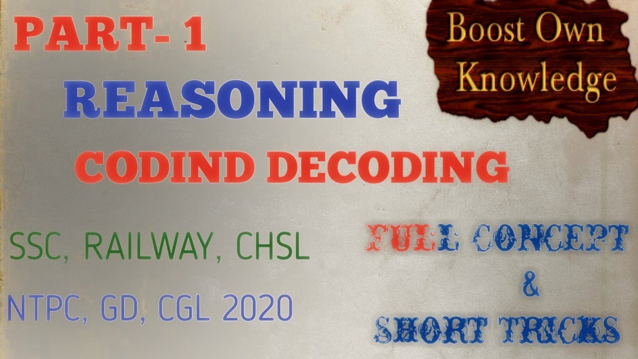 CODING DECODING in hindi | For Railway RPF, SSC-GD, SSC, Chsl,BANK & all
