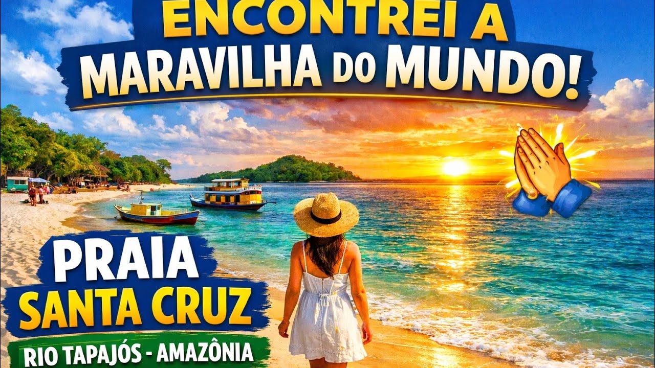 Encontrei uma MARAVILHA do mundo  coração d Amazônia Praia Santa Cruz Onde Deus caprichou na criação
